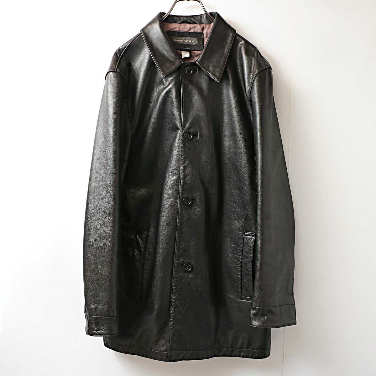 90s BANANA REPUBLIC leather car coat used