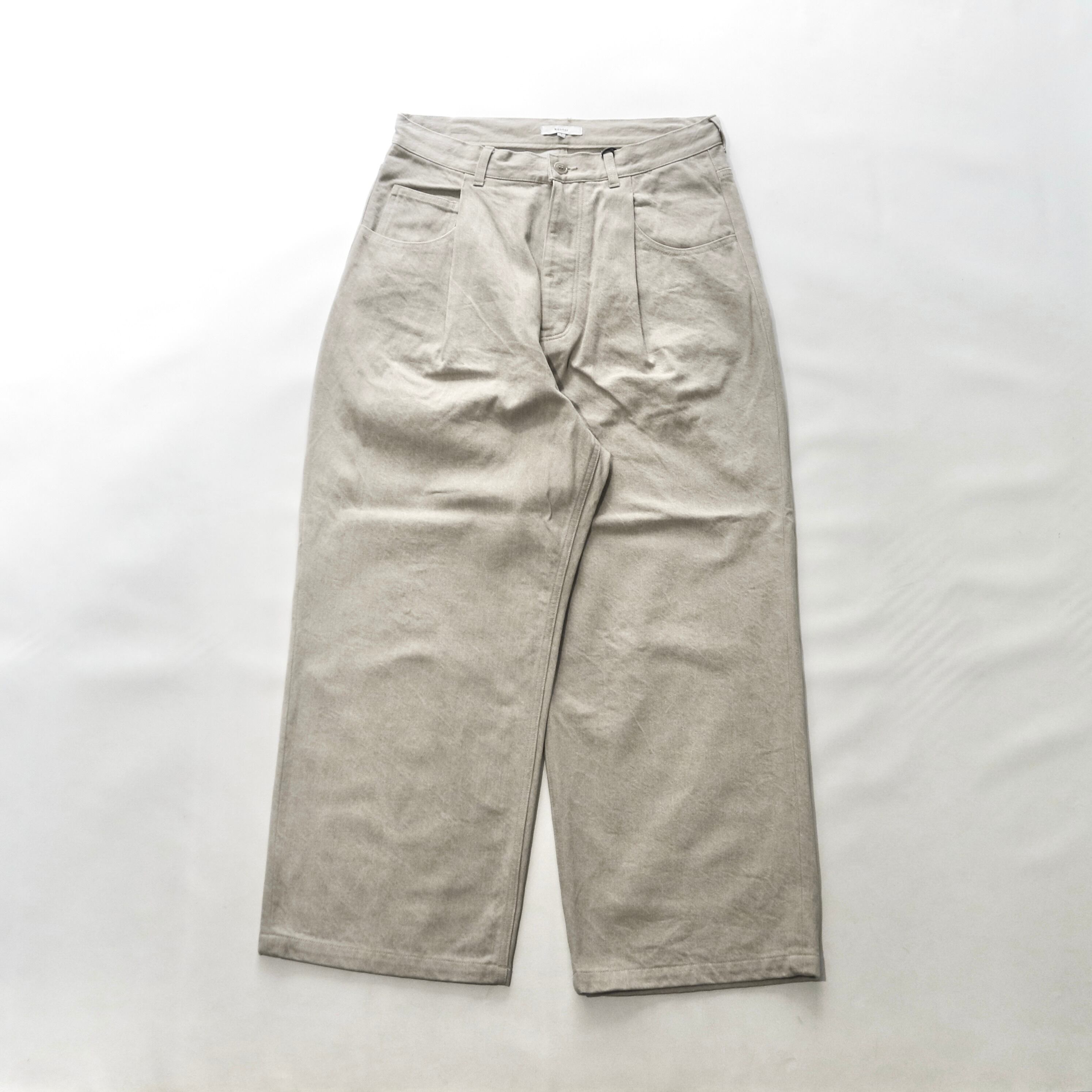 kontor コントール】DEEP TUCK WIDE STRAIGHT DENIM PANTS ディープ