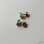 ヴィンテージジュエリー 9ctゴールド 再生ターコイズ ピアス(ソーティングメモ付)