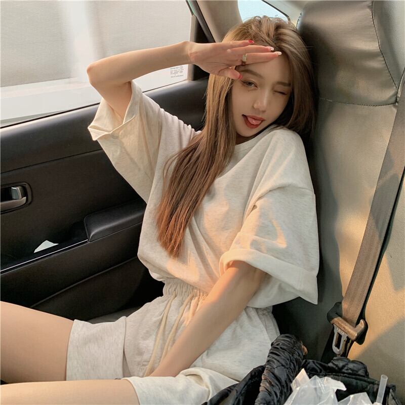 スリーブTシャツ ルーズスタイルトップス サマー 夏物 ブラックストロベリース47035581695