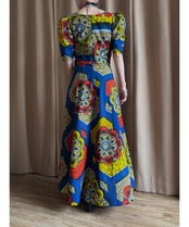 bright color african batik dress-4732-6