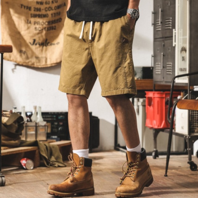 Strap vintage half cargo pants ( 2color )