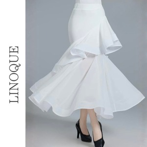 フリルシースルーロングスカート 4color 【L00053】