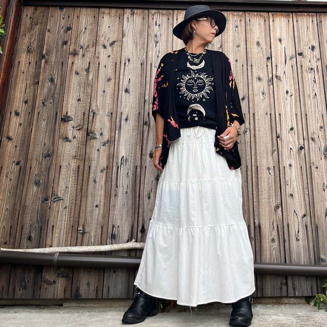 コットンティアードシンプルスカート