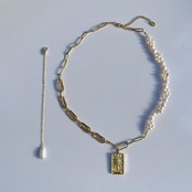 [取り外しロングチャーム］お花パール × チェーン　［GSN27］