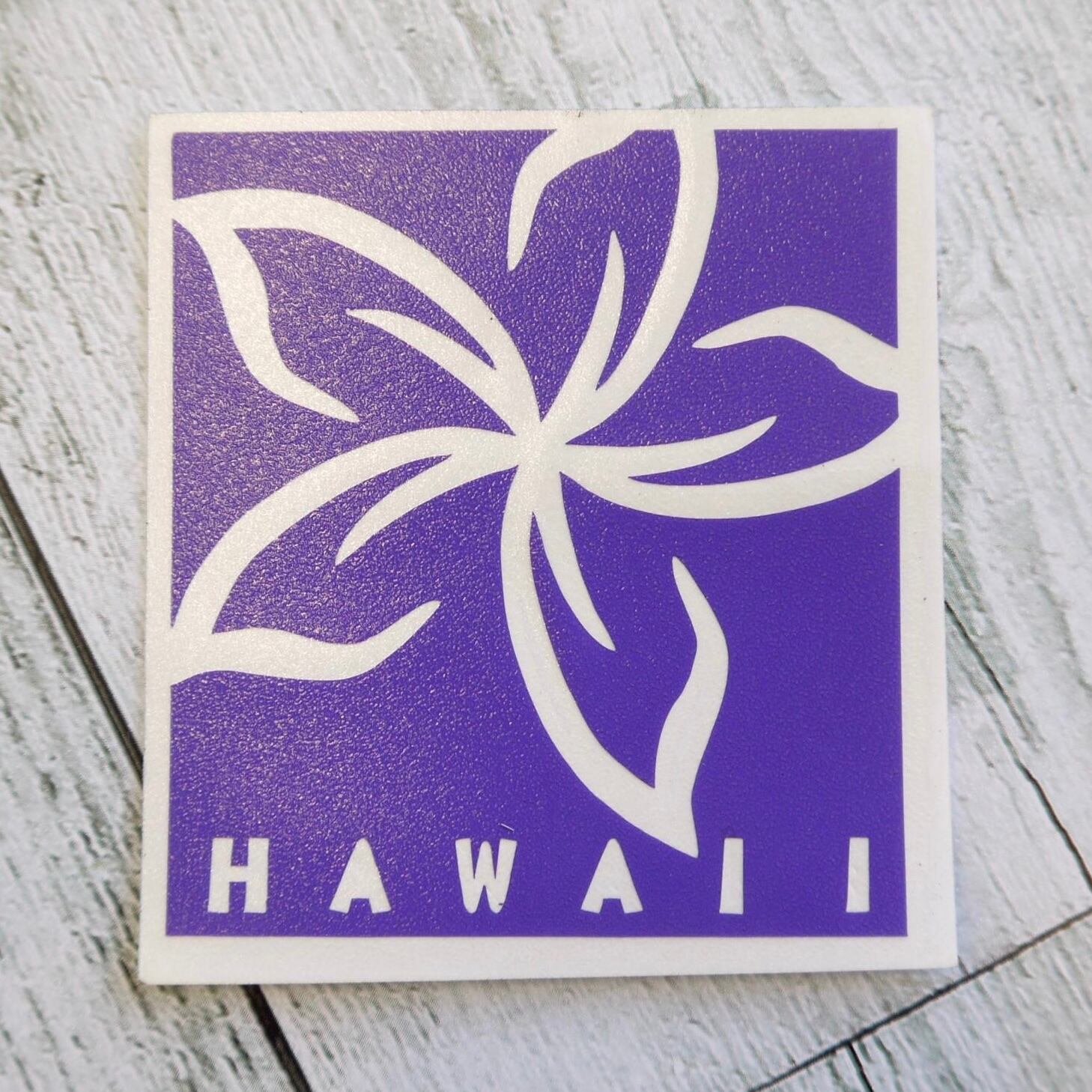 ★ハワイ直輸入ステッカー ★転写式 プルメリア シルエット /ミニサイズ ステッカー<パープル 14>