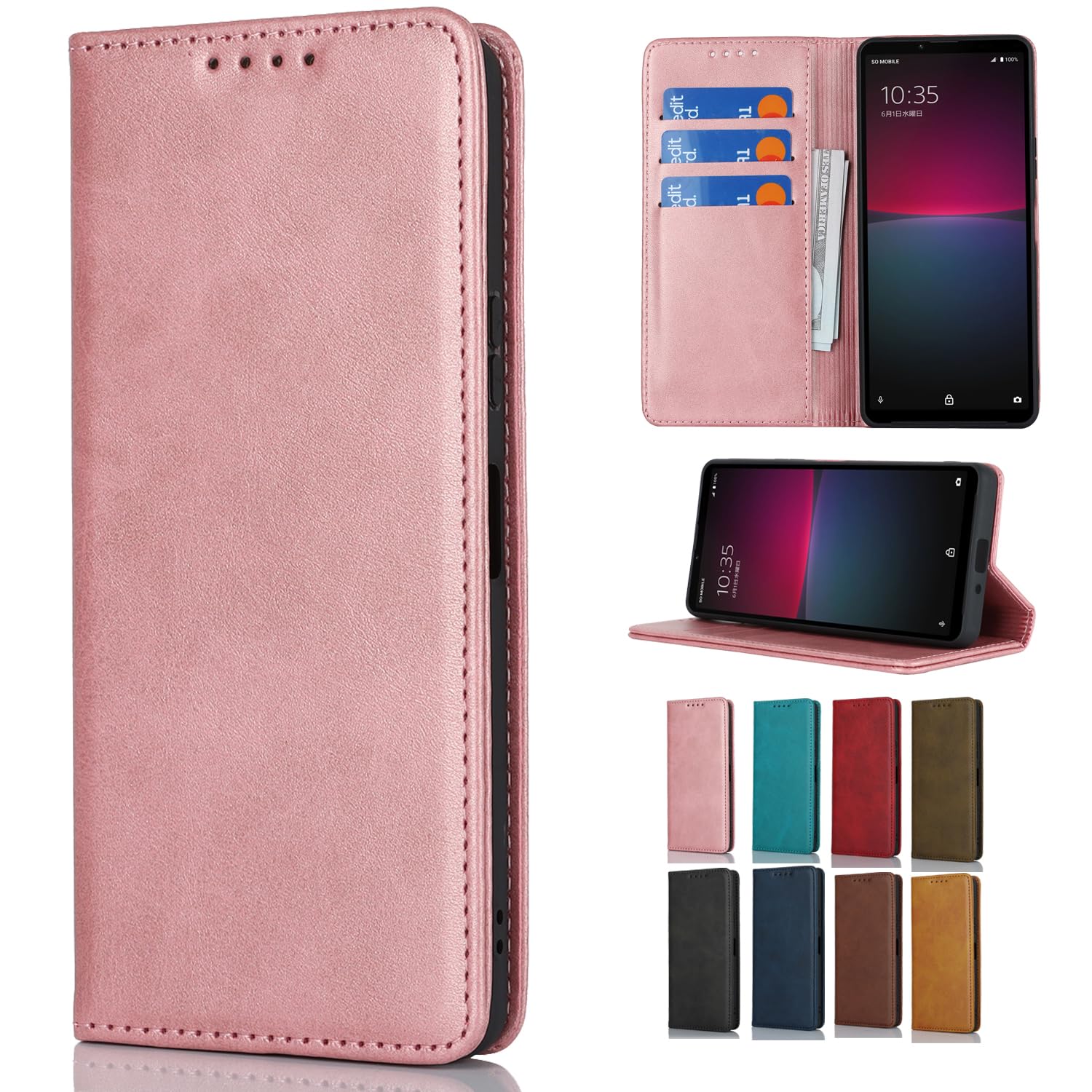 Cavor 適用iphone 17 Pro/iphone 18 Proケース手帳型 適用いphone17 Pro手帳型 ケース 適用アイホン18 Pro ケース カード収納適用iphone 17 Pro 財布型ケース 適用case 適用iphone 18 Pro 携帯 カバー 適用アイホン17 Pro スマホケースCase 強磁性 手帳型財布型落ち着いた色 カード入れ 耐衝撃横置【ピンク】