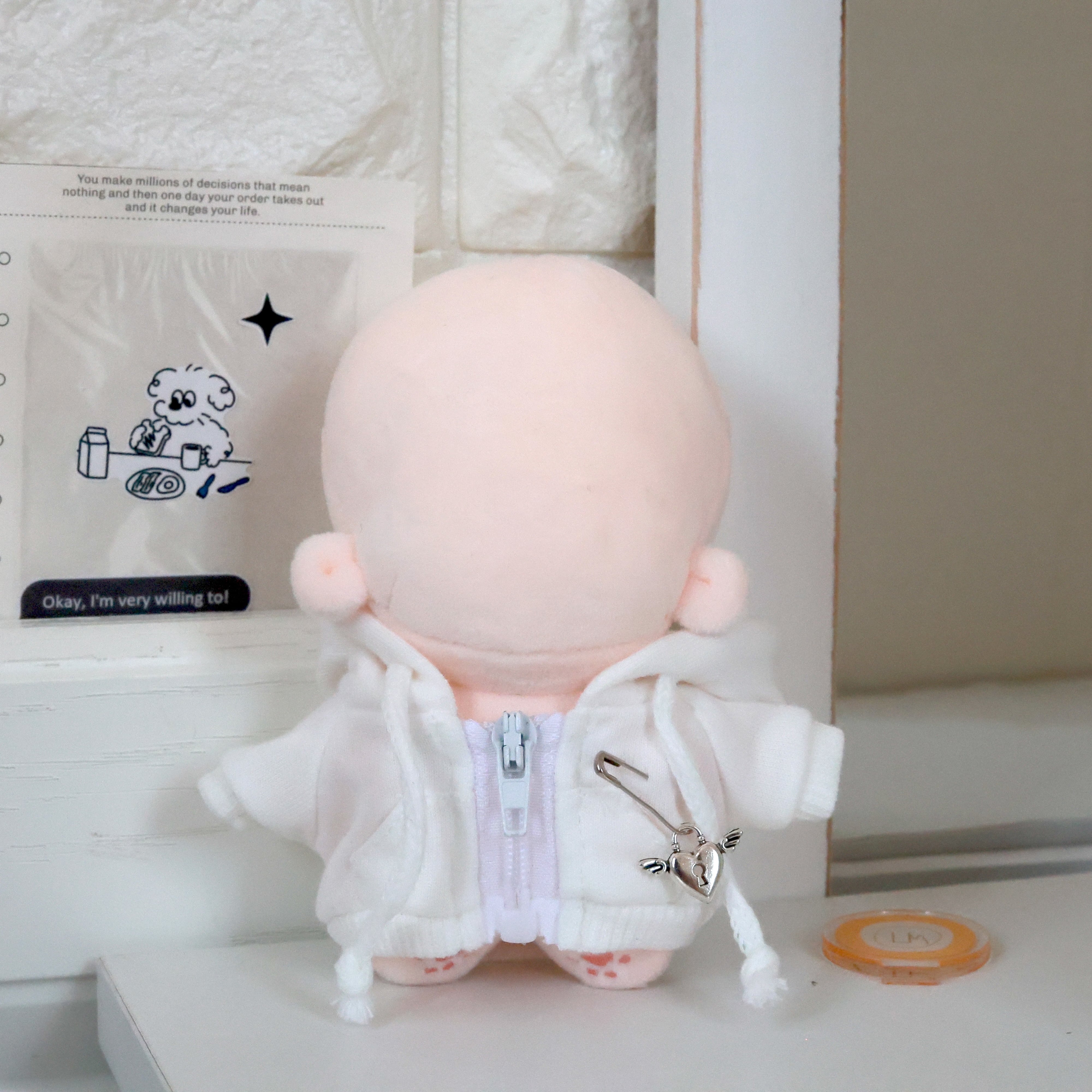 10cm 着せ替え ぬいぐるみ服 ちびぬい ハート パーカー 推し活 推し