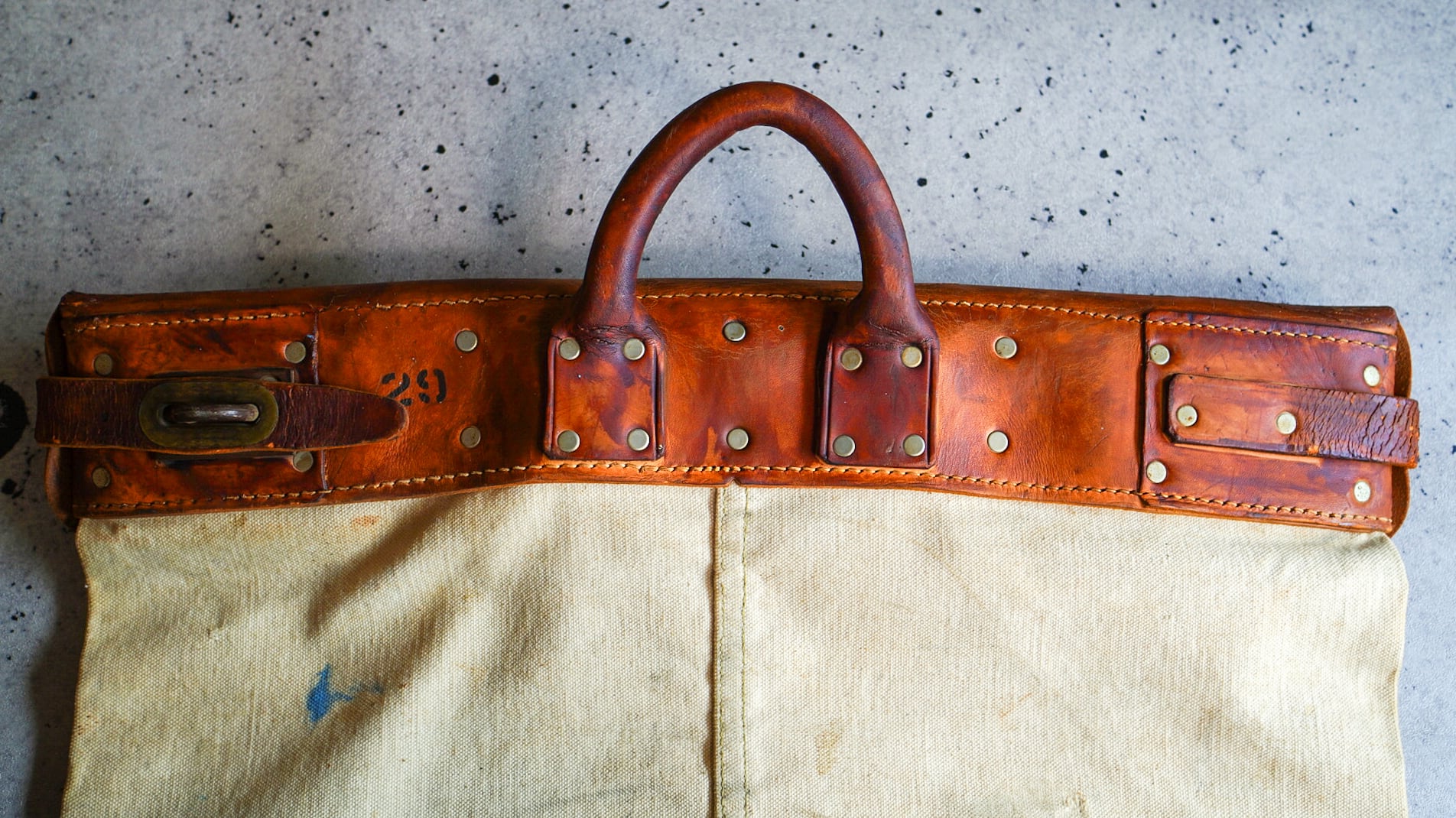 1940s】C.A. HOFFMAN & SON キャンバス × レザー インダストリアル