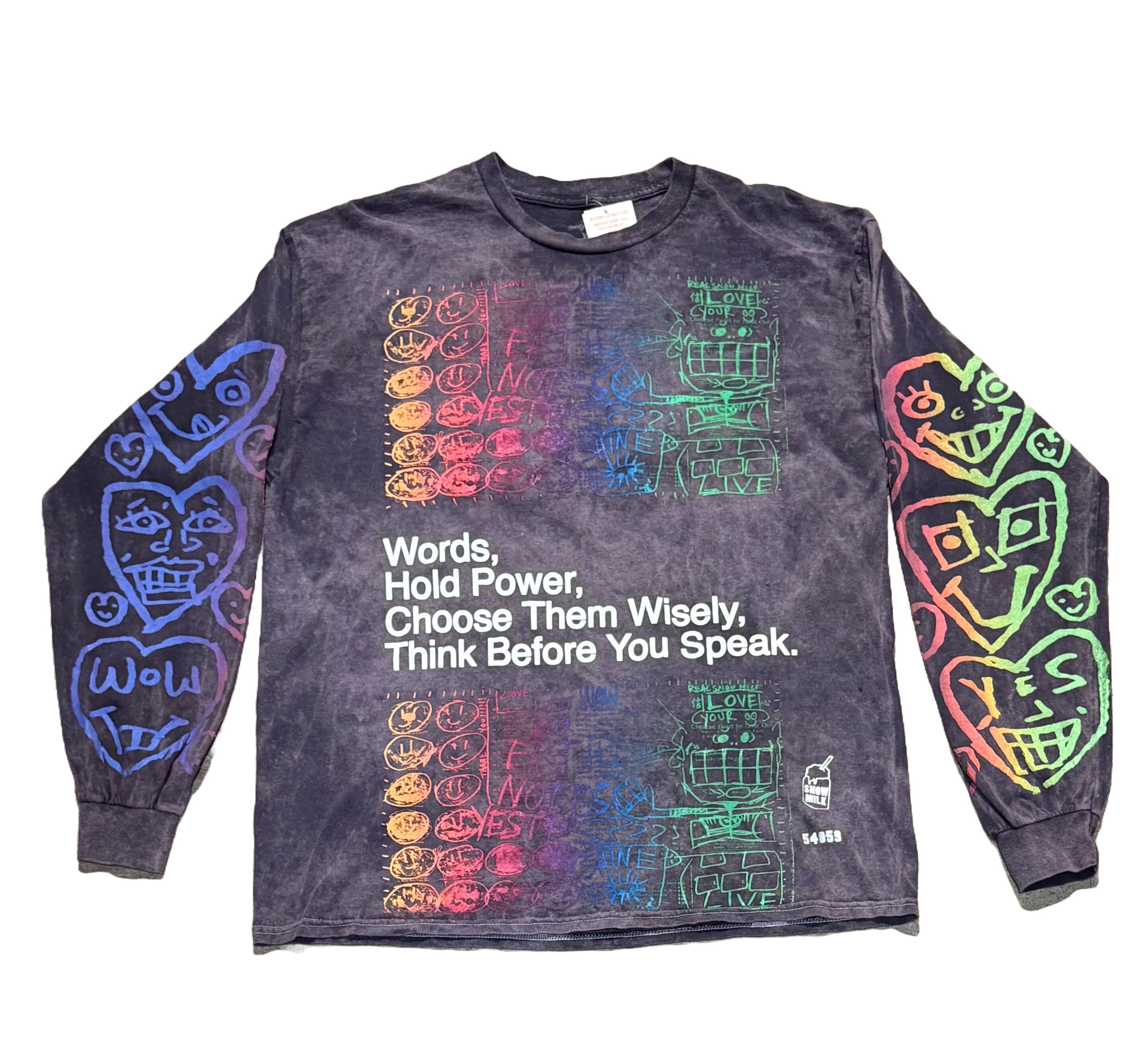 Snow Milk” Words hold power ロングスリーブ (Size XL) | Absolute