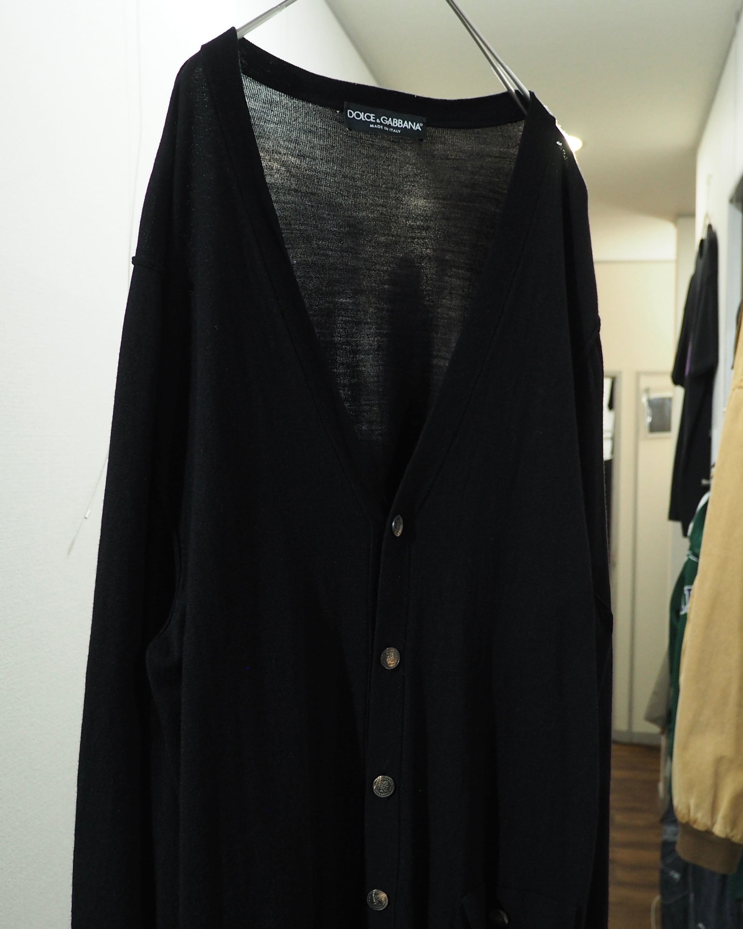" Made in Italy - DOLCE&GABBANA " Black Lana Virgin Wool Knit Cardigan