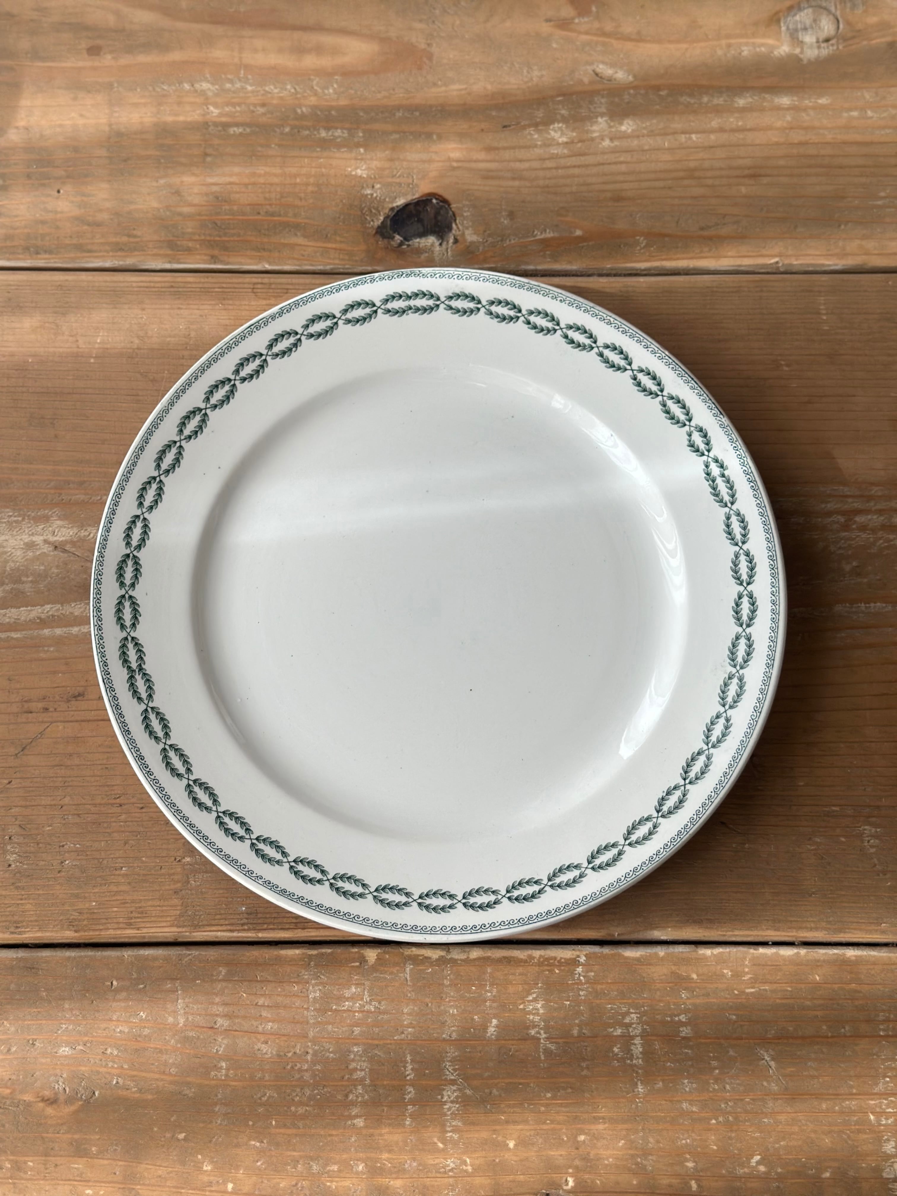 Sarreguemines サルグミンヌ / “NOBILIS” ローリエ模様の平皿プレート