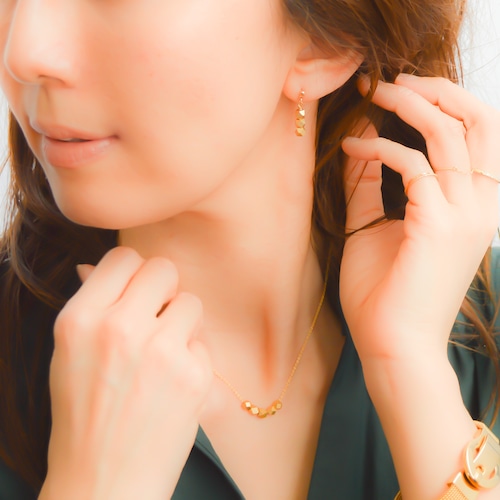 上白石萌音さんご着用頂きました♪/Metal Line Pierce ＆ Necklace（matte gold)set