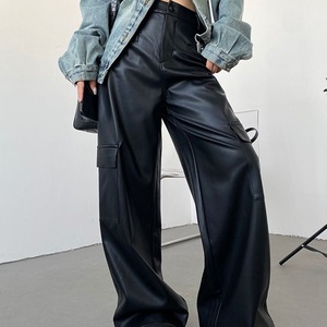 フェイクレザーワークパンツ　LT0020025