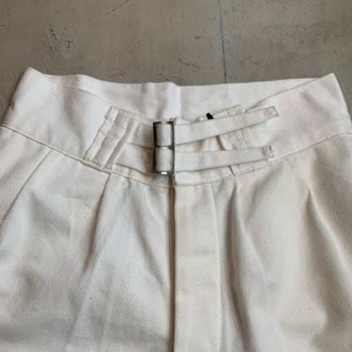 70's 80's イタリア軍 グルカショーツ ホワイト コットン ユーロ