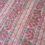 ブロックプリント生地【50cm単位】インド綿  ストライプ柄 コーラルピンク #38576-PK2