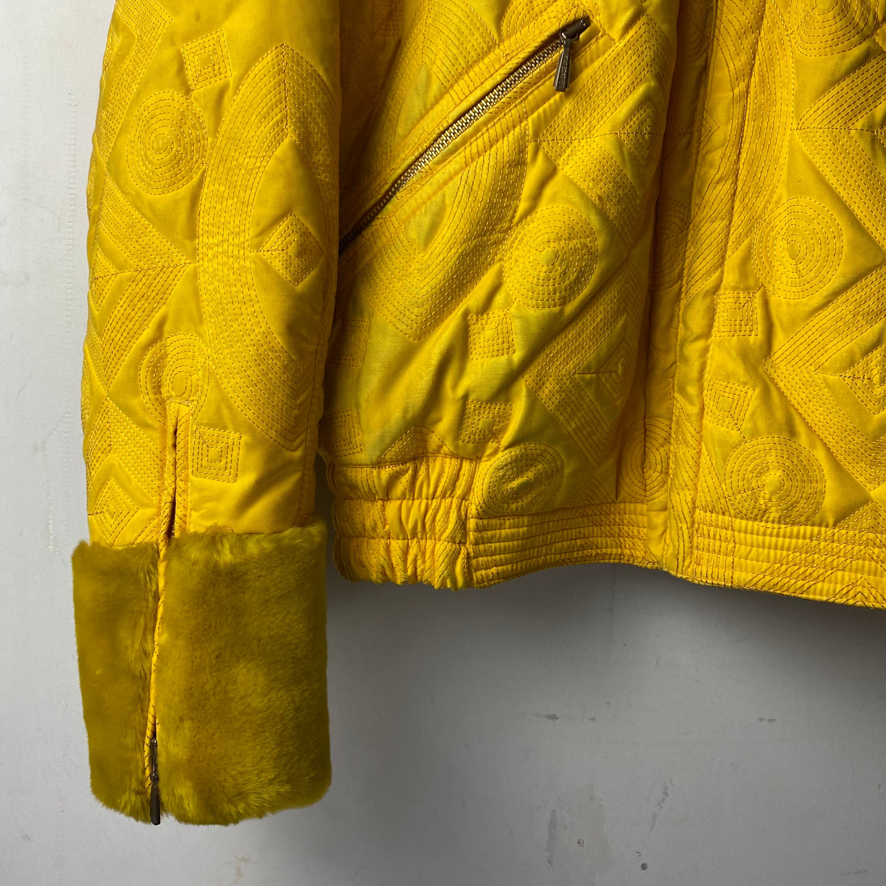 vintage VERSACE SPORT geometric quilting blouson with detachable 