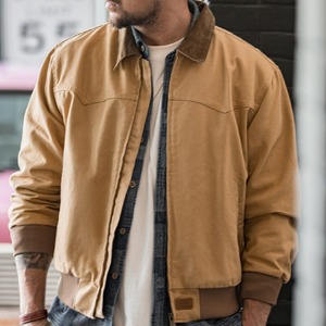 Retro Canvas Ribbed Hem Cuffs Jacket / レトロ キャンバス リブ ヘム カフ ジャケット
