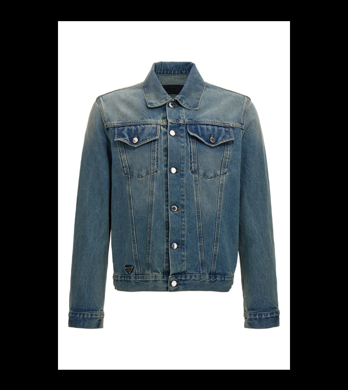 PRADA トライアングルロゴ デニムジャケット PRADA】トライアングルロゴ デニムジャケット | Brand Buy