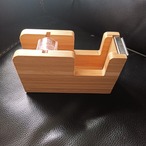 【木製 インテリア 生活雑貨】テープカッター セロハンテープ マスキングテープ ライトブラウン シンプル おしゃれ コンパクト 省スペース 卓上 持ち運び可能 文房具
