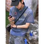 VINTAGE ストリート ハーフジッパー Tシャツ T2048