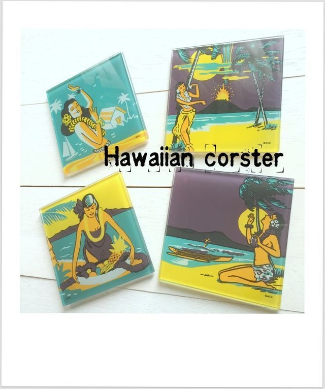 Old Hawaii　フラガールコースター”２SET