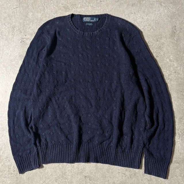 1990s “Polo Ralph Lauren” Silk Cable Knit Sweater
