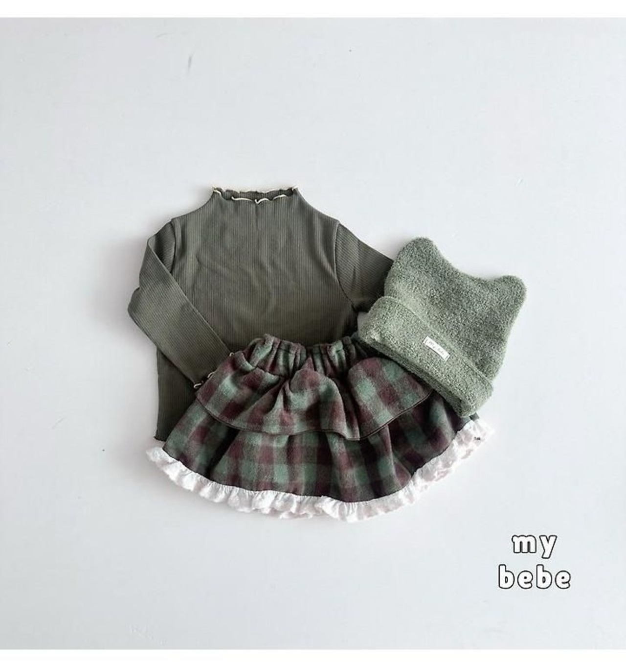 韓国子供服 / 26winter / my bebe / チェックカンカンスカート / キッズ / 冬服 *XS~XL*