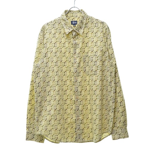 STUSSY / ステューシー90s USA製 SSロゴ 総柄長袖シャツ