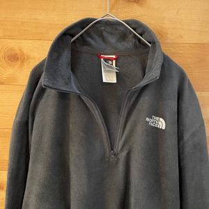 【THE NORTH FACE】ハーフジップ フリース プルオーバー 刺繍ロゴ メンズM アメリカ古着