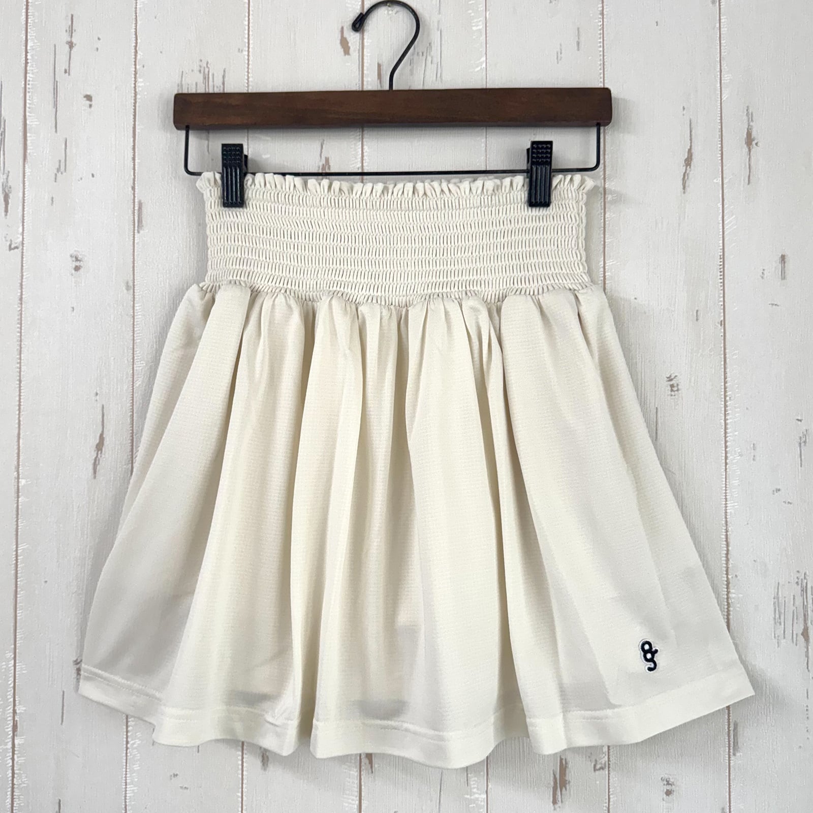 WAIST SHIRRING SKIRT -OFF WHITE-