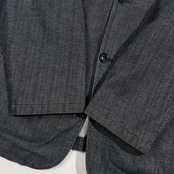 Crocodile クロコダイル ヘリンボーン柄 テーラードジャケット カバーオール LL /ダークグレー系 メンズ