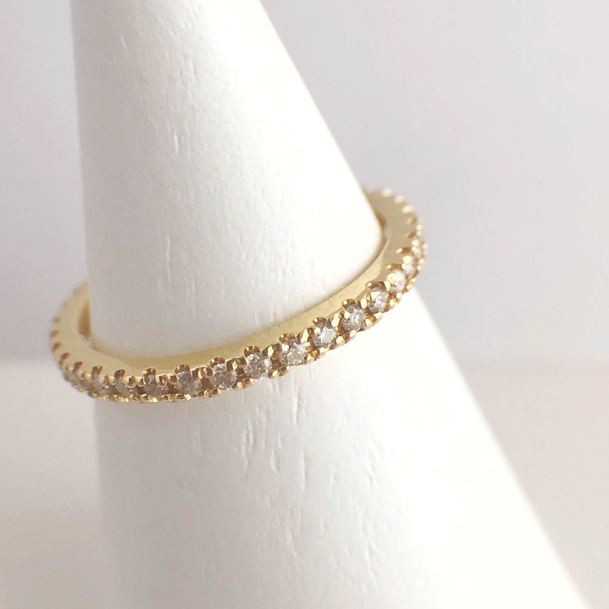 フルエタニティ ダイヤモンド ピンキーリング K10 5号 6号 鑑別書付 Cheka Diamond Jewelry フルエタニティ ダイヤモンド ピンキーリング K10 5号 6号 鑑別書付 Cheka Diamond Jewelry
