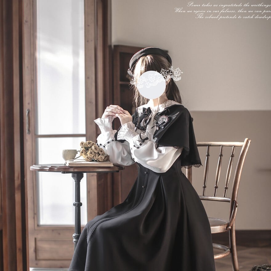 量産型クラロリ ベレー帽 ブラック 女学生 学園風 控えめ 英国風 胡桃