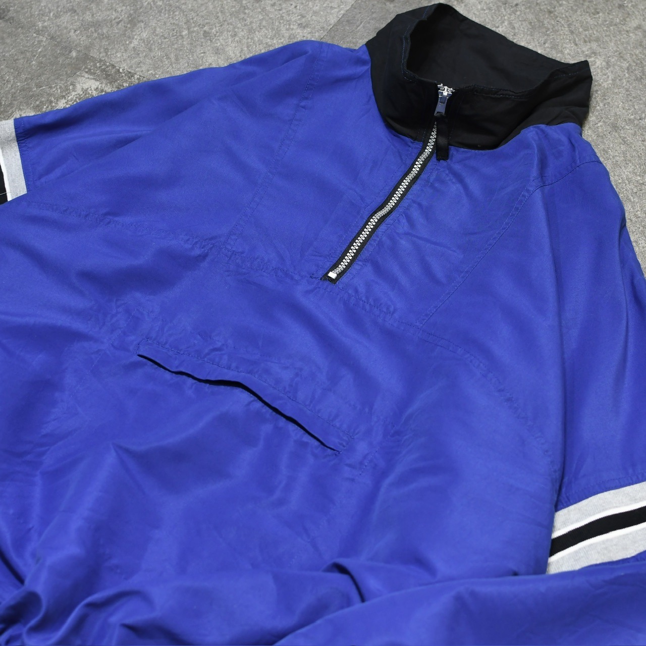 half zip switching design smooth pullover