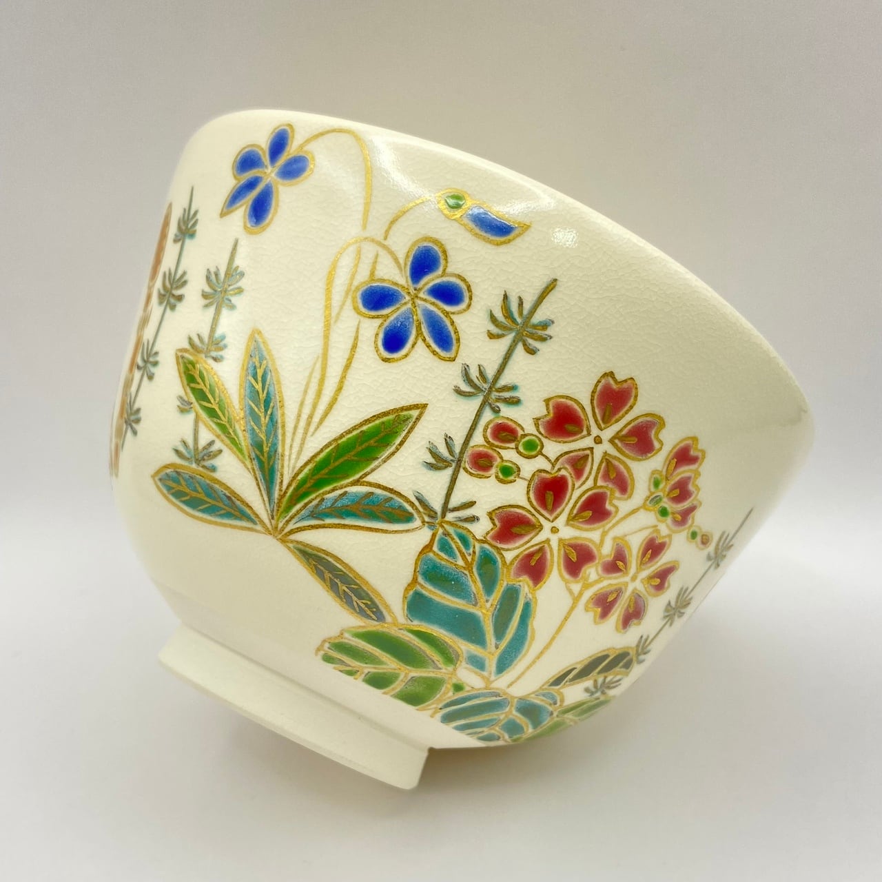 新品】茶碗 色絵 春野 福本未来 共箱入 | 茶道具 錦玉堂