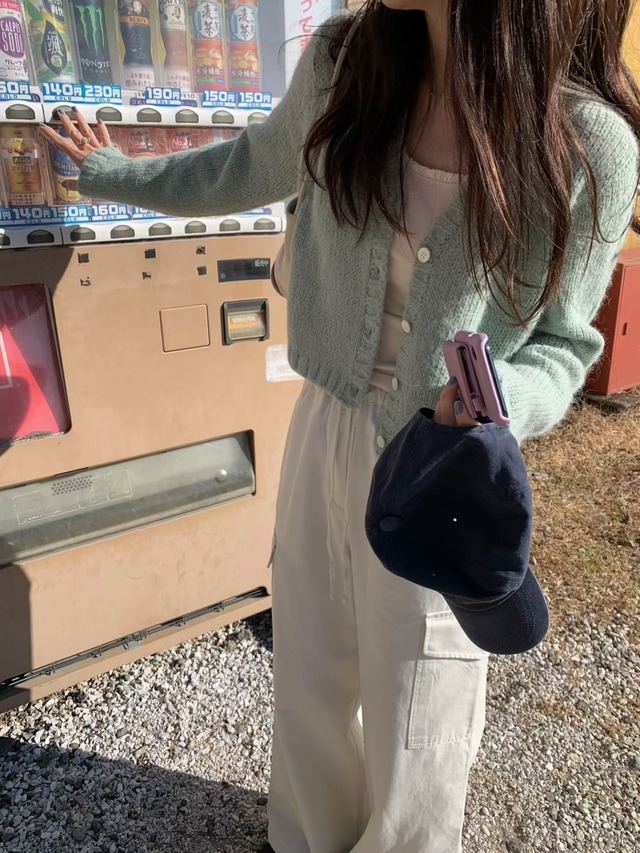 (予約) pretty young thing / Crop alpaca cardigan 4color