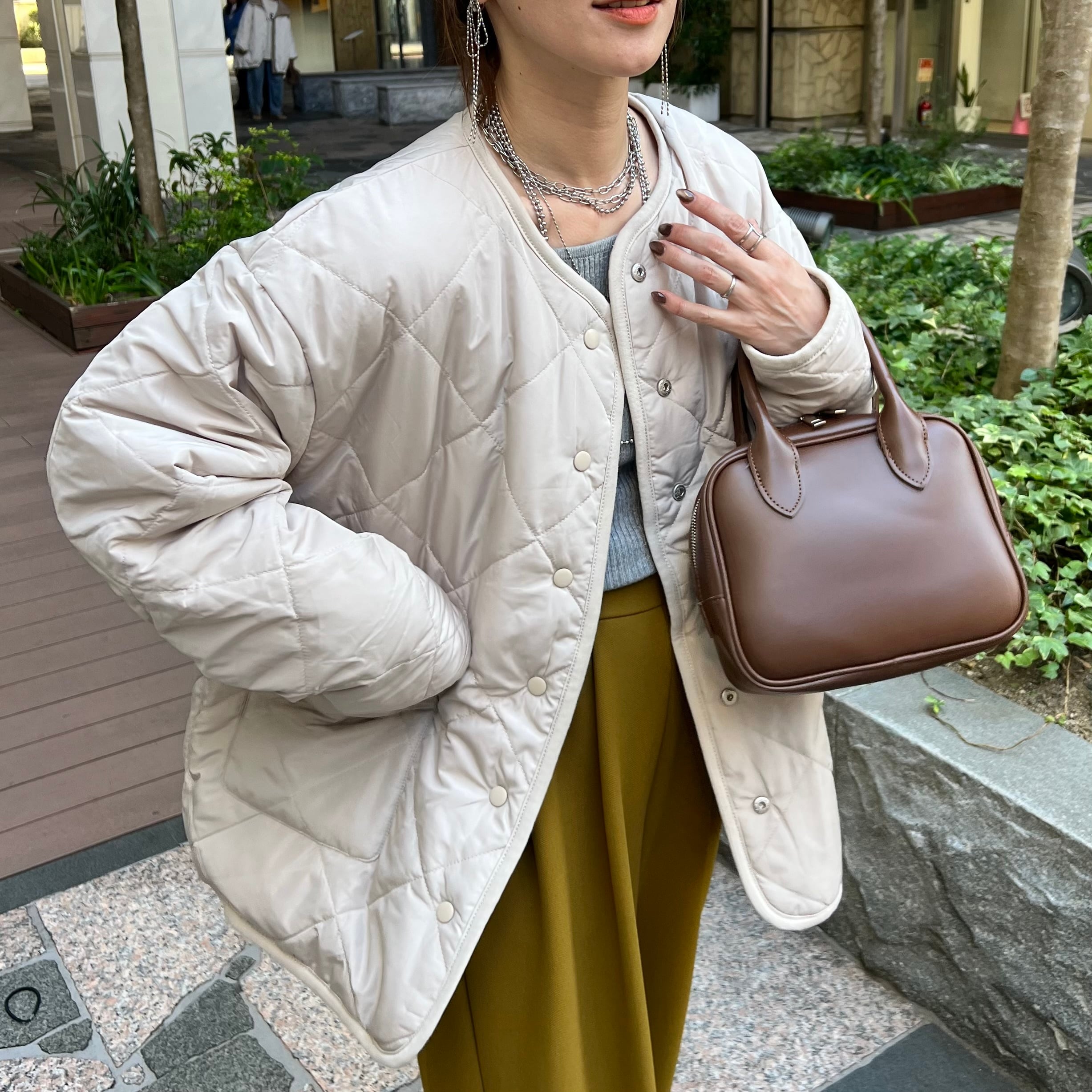 アンニュイ柄リバーシブルミックスファーコートブルゾン※一部予約商品