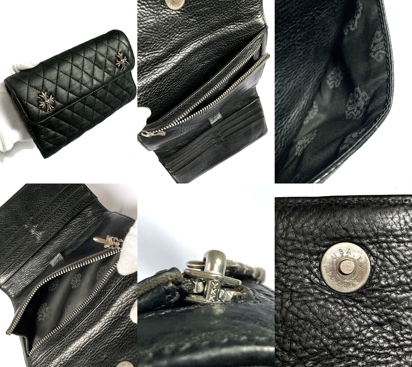 良好 定価25万 CHROME HEARTS クロムハーツ WAVE レザー 良好 定価25万 CHROME HEARTS クロムハーツ WAVE レザー