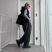 Wzipフリースフーディーvest/チャコール