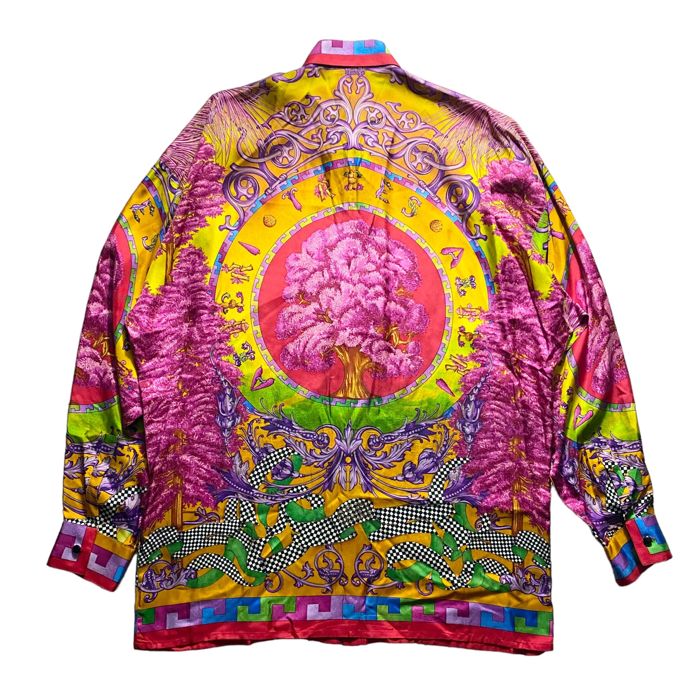 vintage GIANNI VERSACE silk shirt “ALDER TREES” | NOIR ONLINE