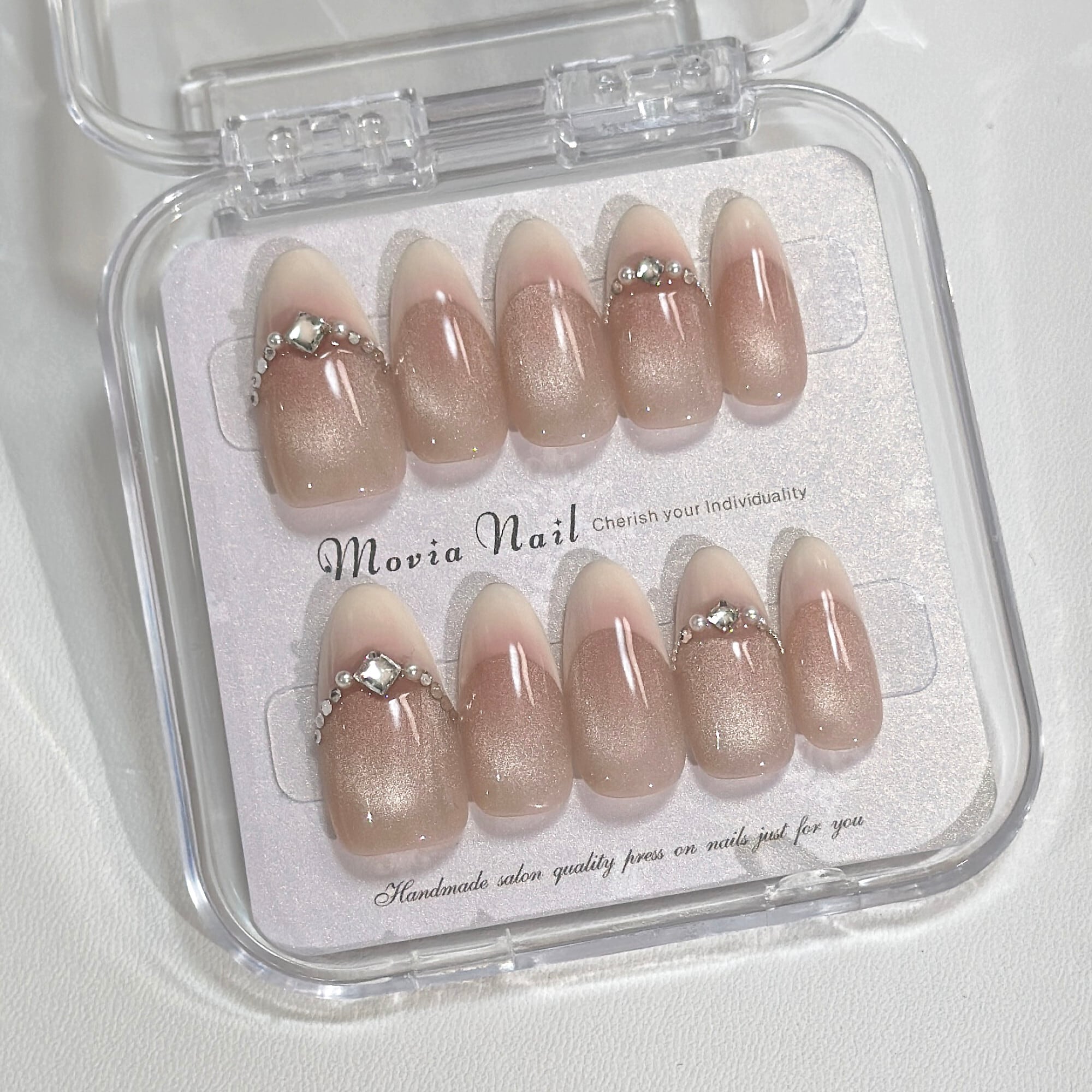 ピンク715XS~723M♡757S~758Sマグネット韓国シンプル量産型地雷系姫ギャルちゅるんネイルチップ現品