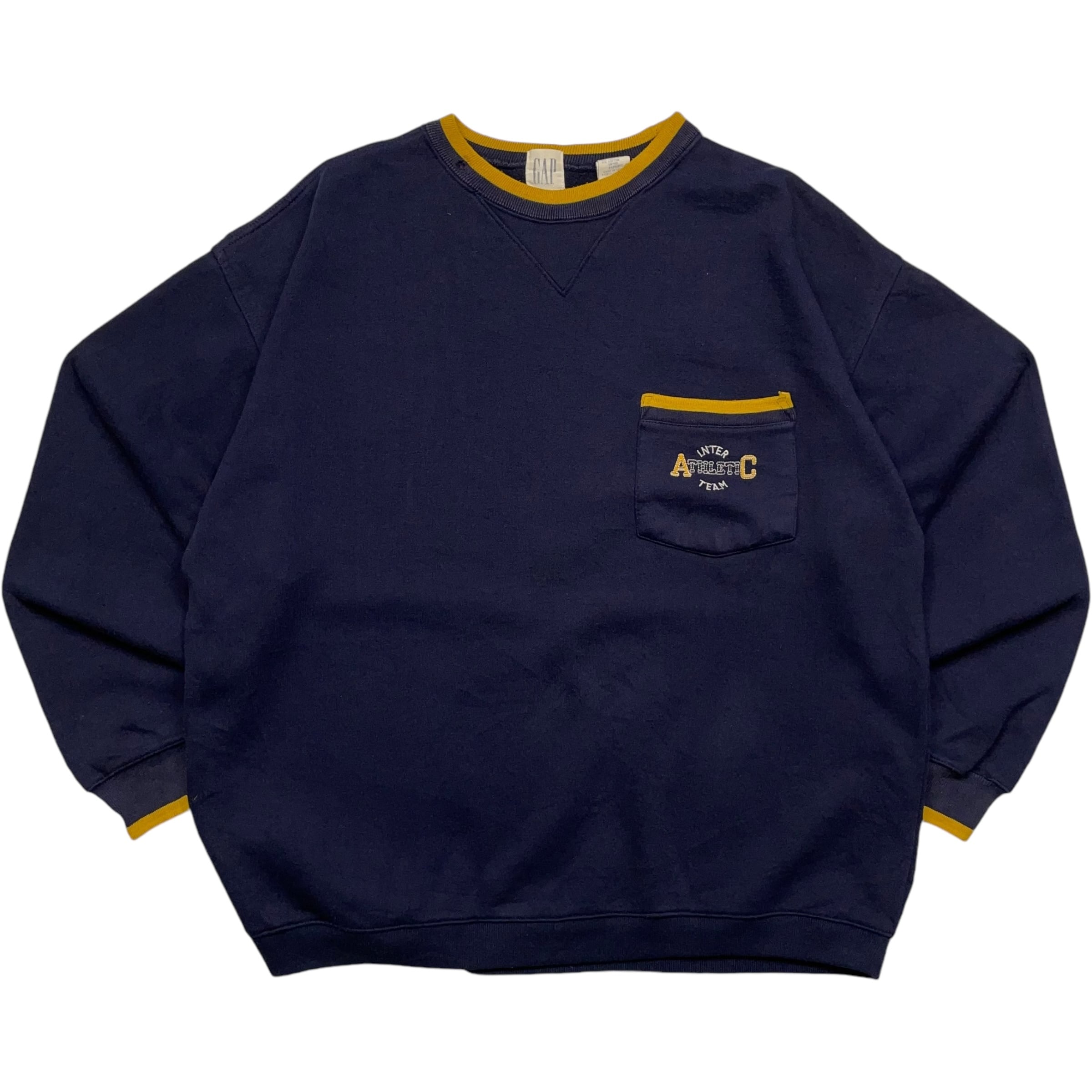 《L》 OLD GAP オールドギャップ スウェット 胸ポケット ネイビー 90年代 vintage no.4524