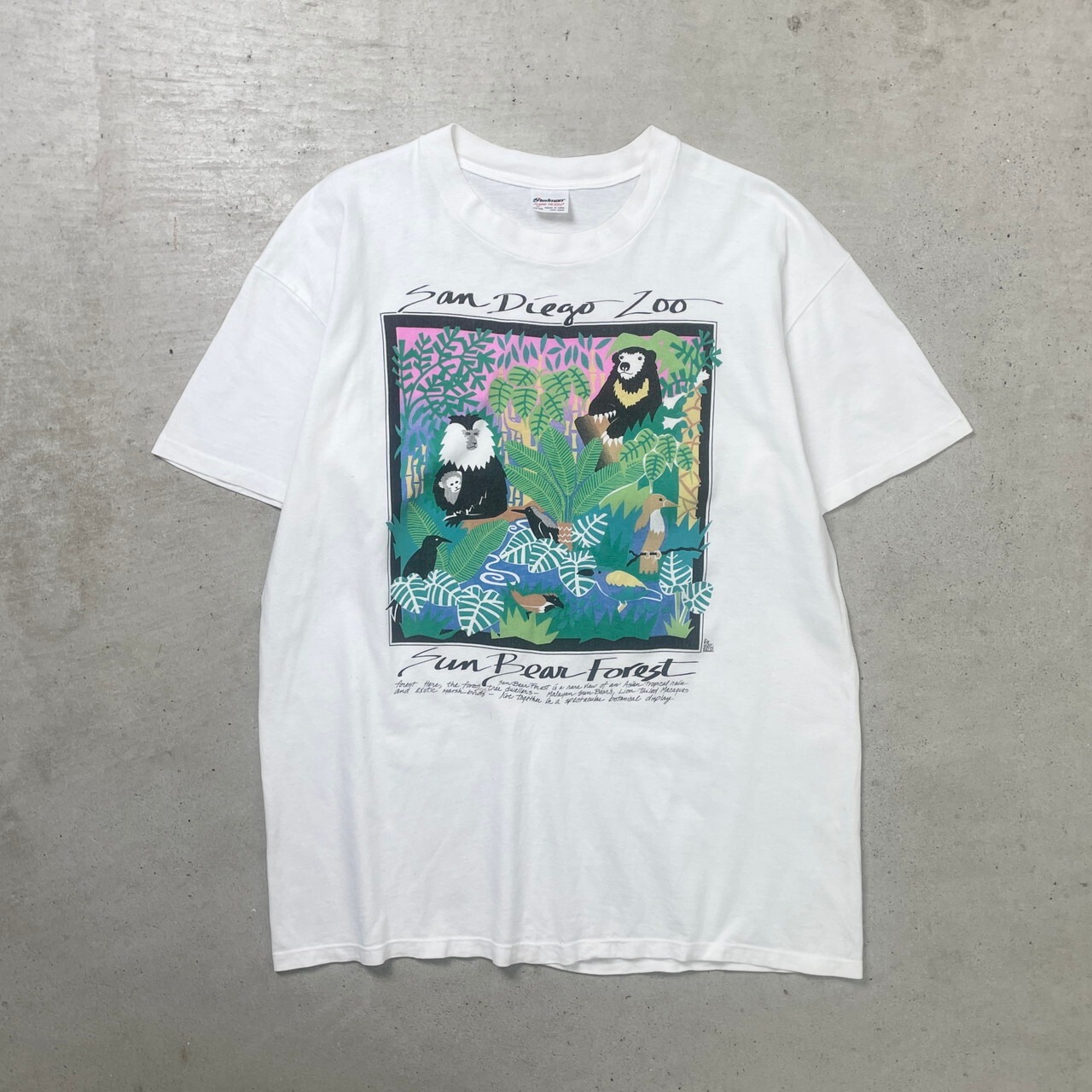 80〜90年代 SAN DIEGO ZOO アートプリントTシャツ アニマル メンズXL 
