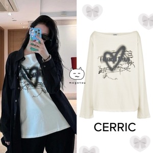 ★BLACKPINK ジス 着用！！【CERRIC】HEART BOAT NECK TOP / IVORY