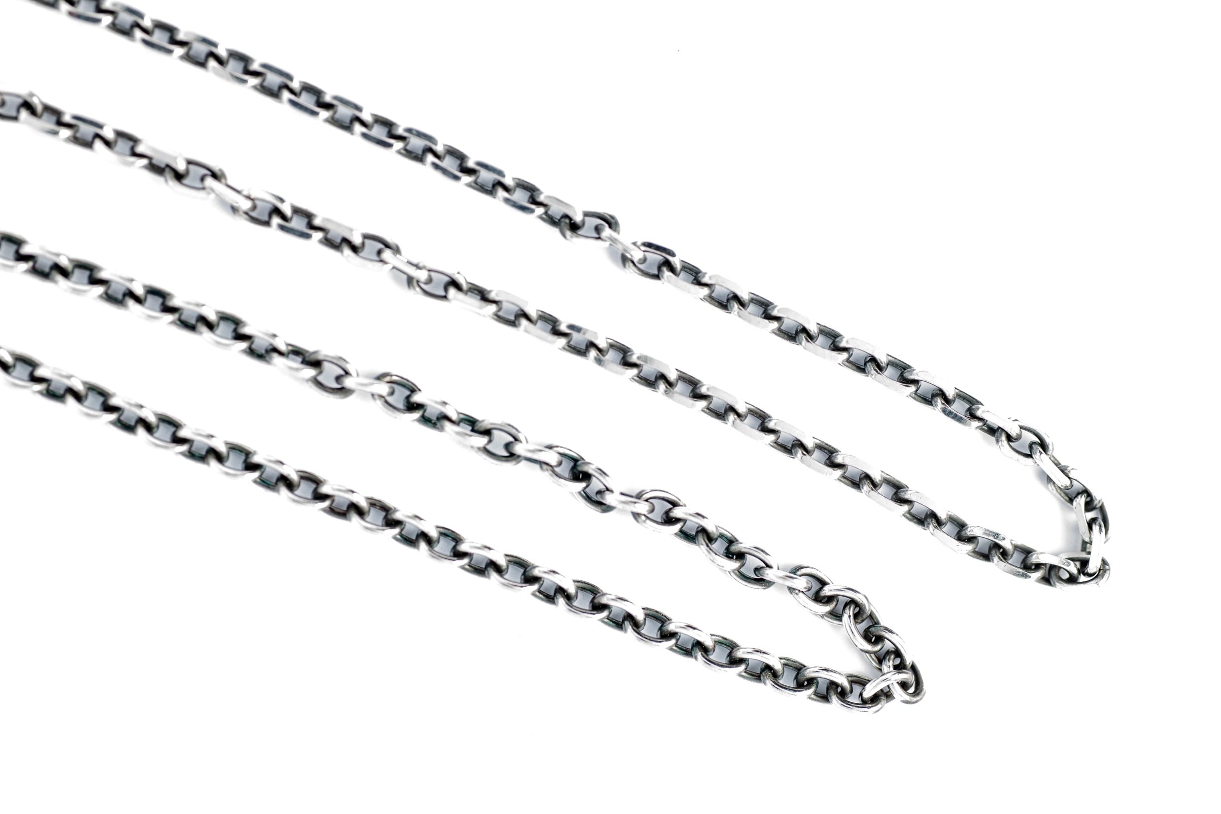 HORSE HOOK CHAIN ALL SILVER (ROUND OR SQUARE). 50cm | Peanuts&Co