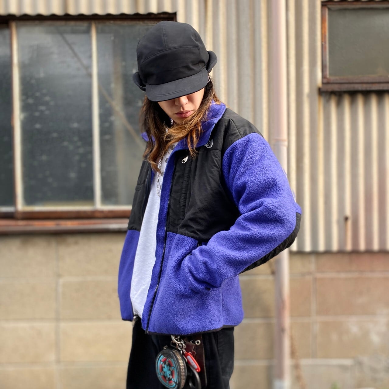 90年代 ビンテージ USA製 THE NORTH FACE ザ ノースフェイス デナリジャケット メンズM 古着 90s ヴィンテージ  ナイロン×フリースジャケット ブルーブラック 青色 黒【アウトドアジャケット】 | cave 古着屋【公式】古着通販サイト