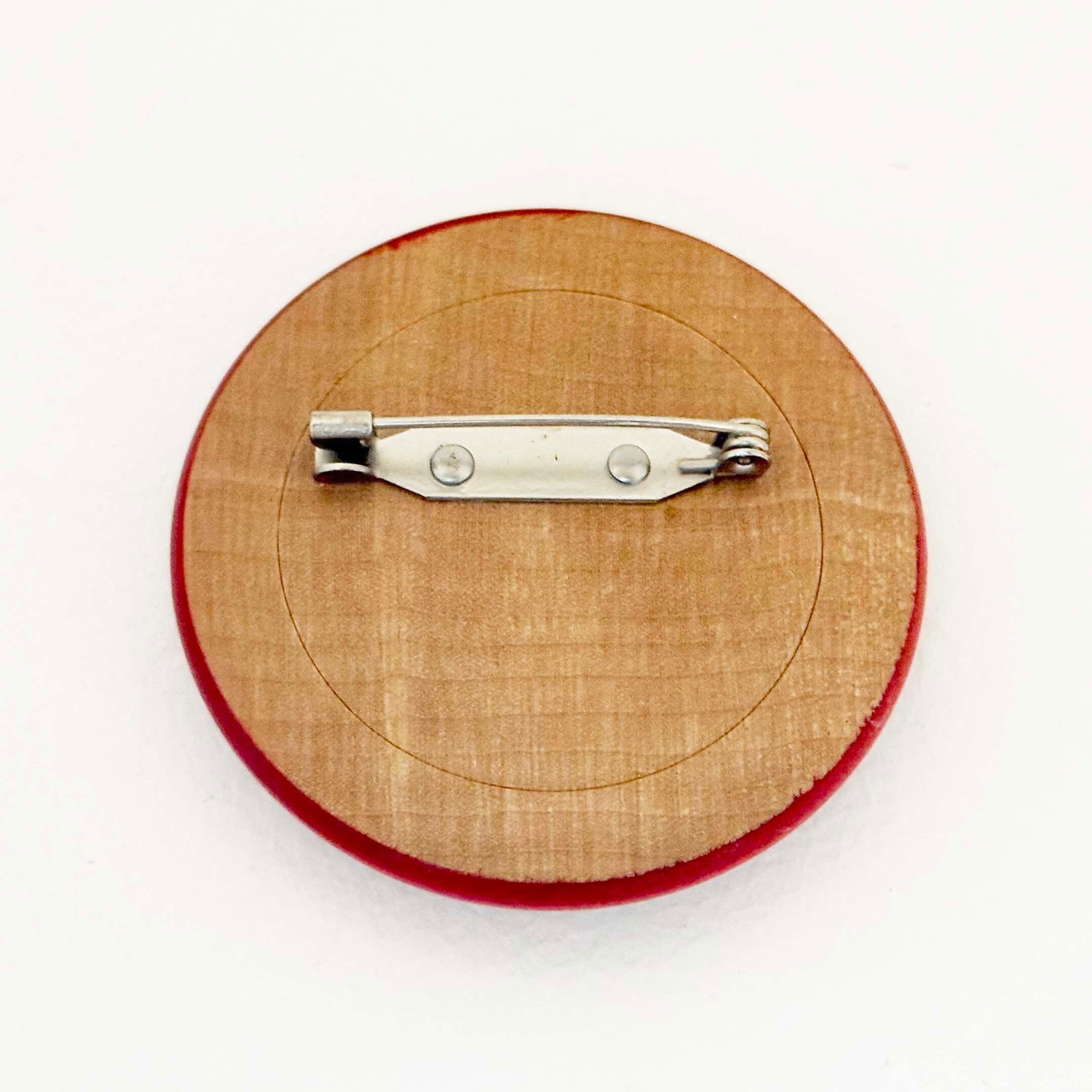 姫だるま木地バッヂ（弥治郎系 / 佐藤英之工人）