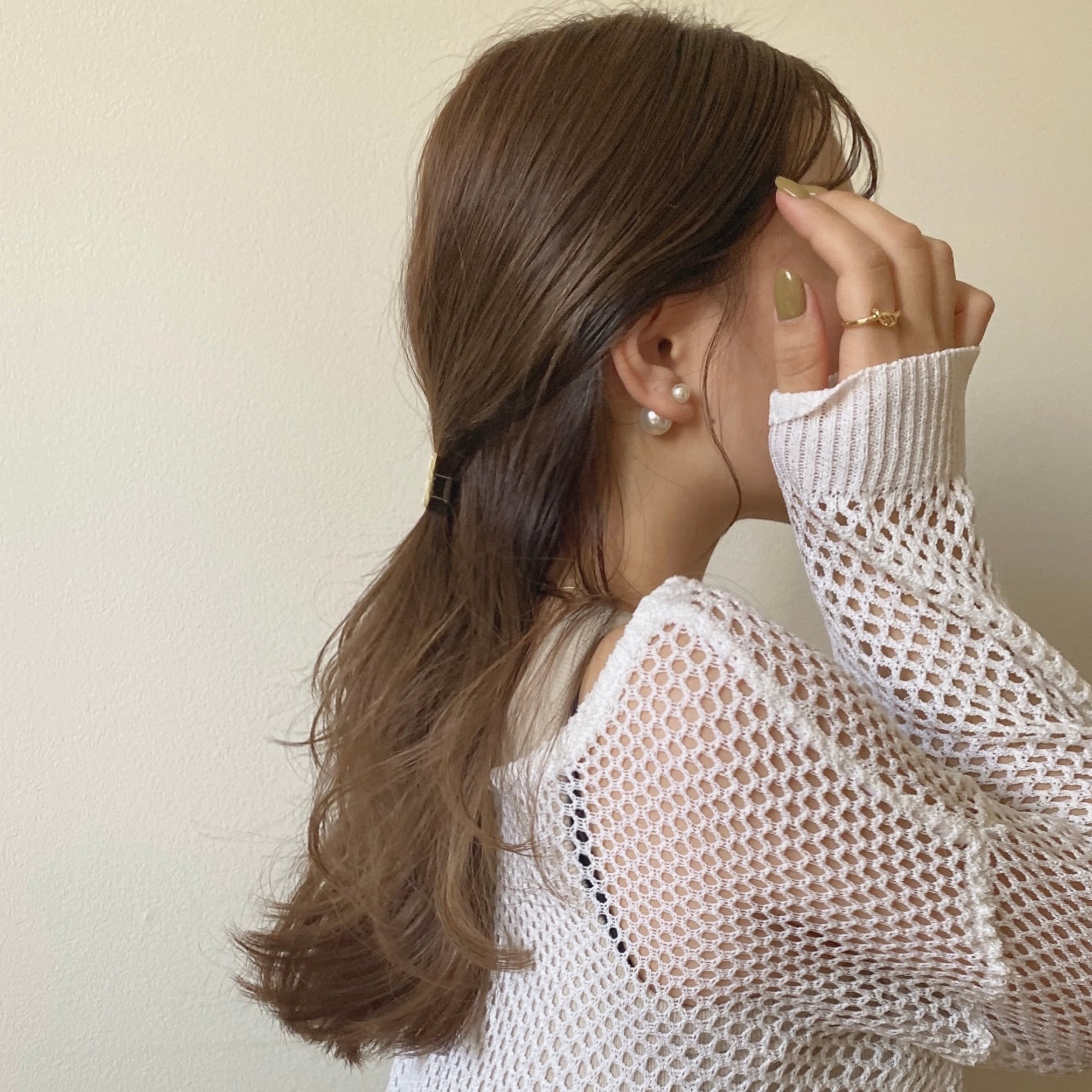 ダブルパールピアス | none