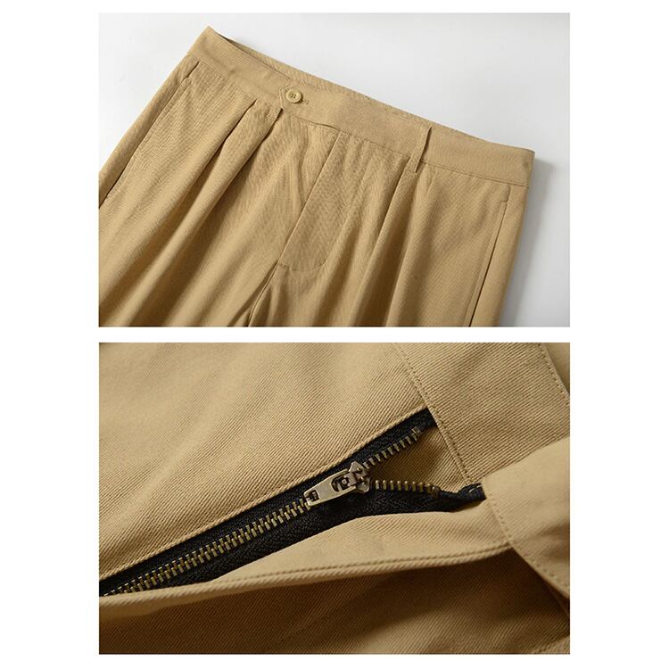 ★WIDE STRAIGHT DOUBLE PLEATED PANTS　　01144